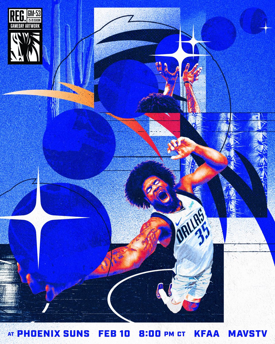 Hoops in PHX 🏜️

🆚 <a href="/Suns/">Phoenix Suns</a> 
⌚ 8PM CT
📺 KFAA &amp; MavsTV
📻 97.1 FM and 99.1 FM