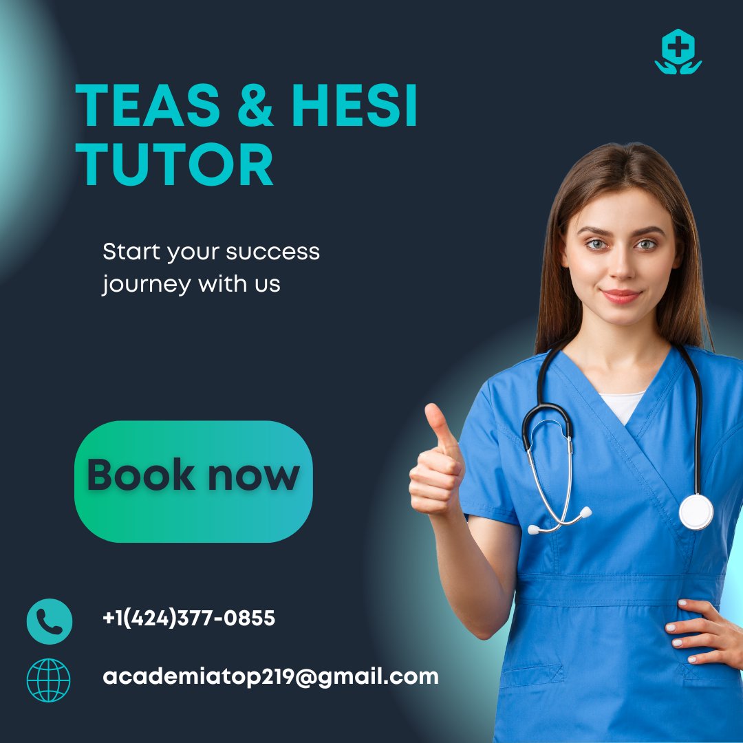 _theeprof's tweet photo. Stop stressing about exams and start preparing with professionals who care!
Our TEAS & HESI tutors provide structured lessons and mock tests that guarantee results.
📞 Contact now: +1 (424) 377-0855
#NursingPrep #ExamCoaching #HESIPrep #TEASTraining #AcademicExcellence https://t.co/f2vKnKWbc3