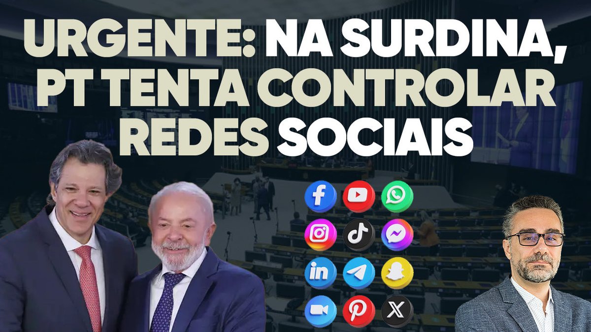 🚨 URGENTE: PT tenta controlar redes sociais com votação urgente na Câmara!

Assista agora minha análise completa no Youtube 👇🏻