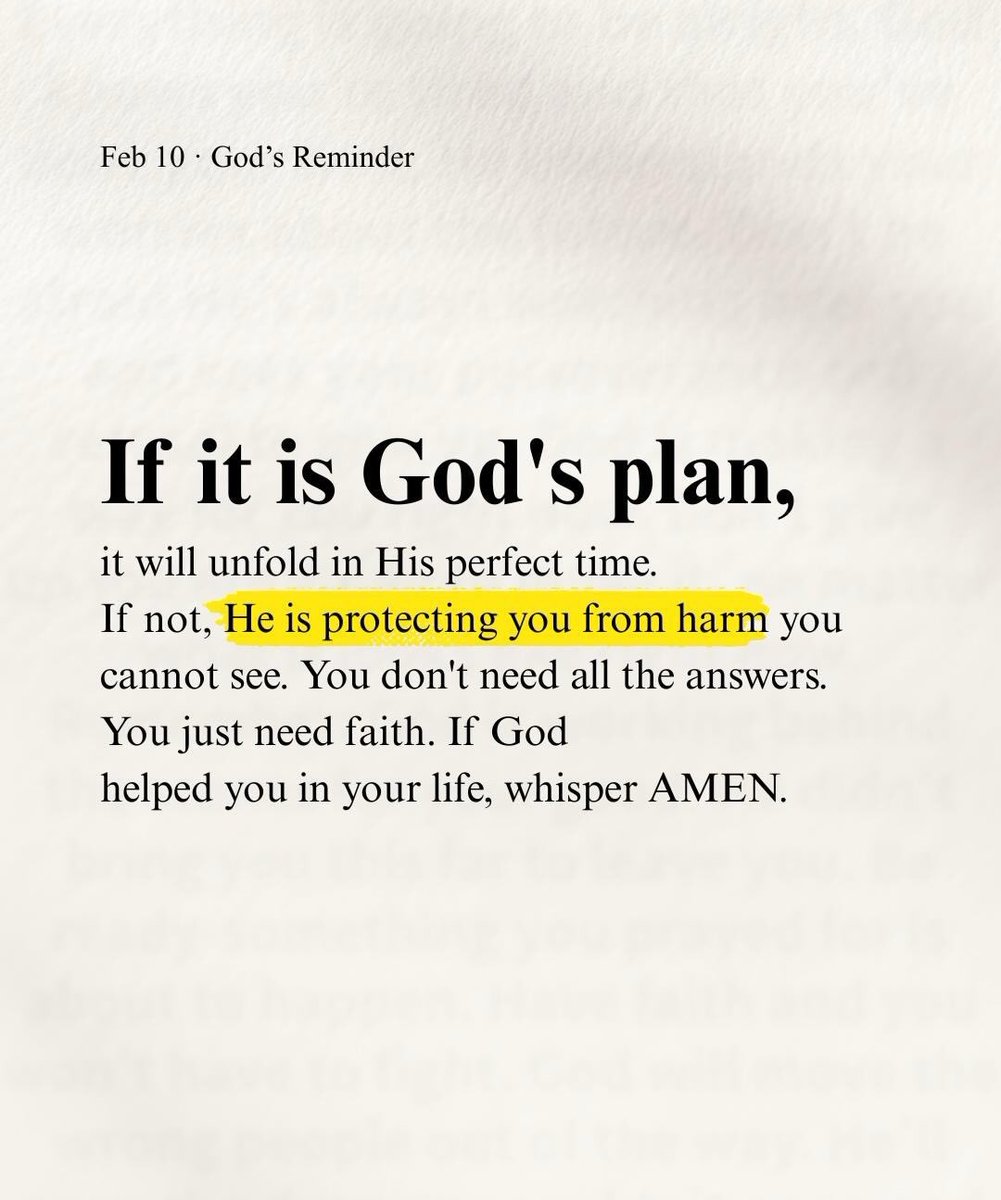 If it is god's plan,