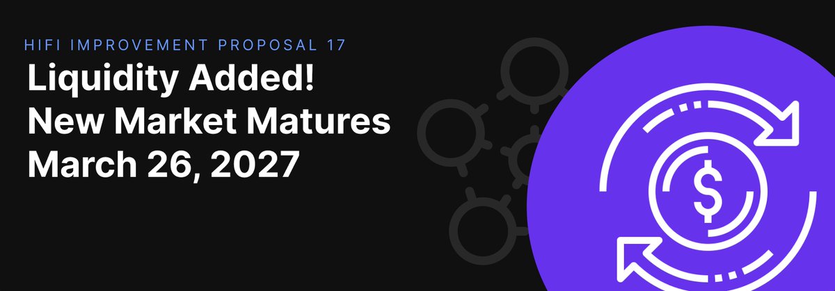 HifiFinance's tweet photo. We’ve added liquidity to the new market from HIP 17!  

The current market will be closing on March 27th, 2026. If you have any active borrow, lend, or LP positions, please migrate to the new market before then.  

https://t.co/btNOnxsxyF https://t.co/lhz6YOYEWI