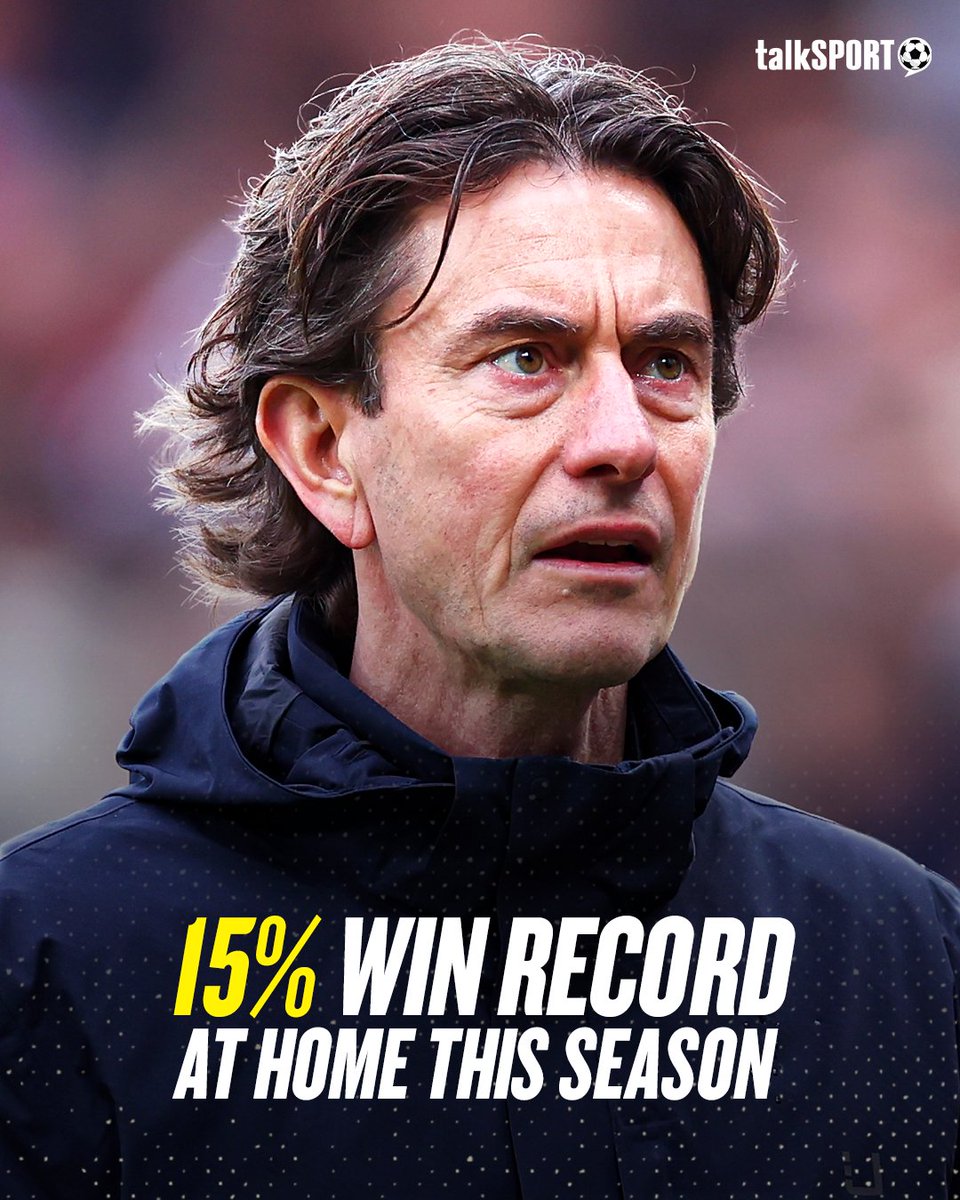 Tottenham have won just TWO of 13 home games this season. 😬

That's a 15% home win record. 📉😳

Thomas Frank out? 👇
