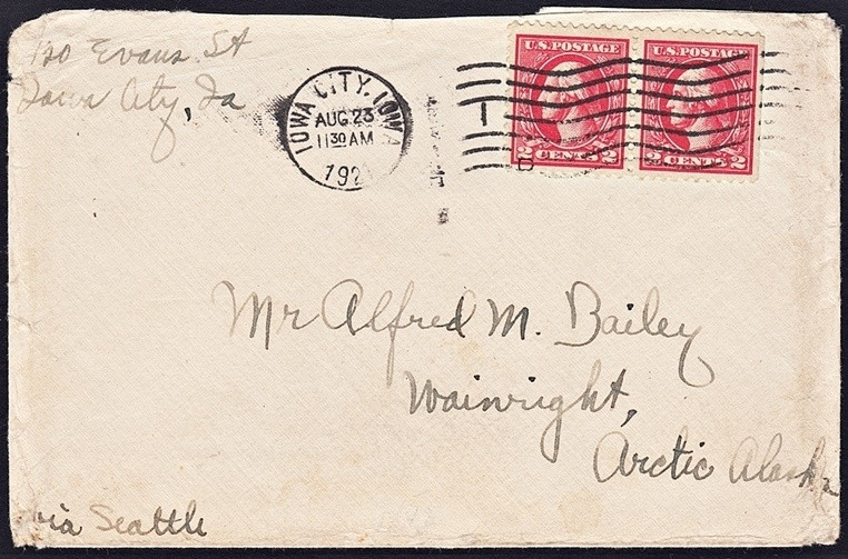 stampden's tweet image. (1/3) In 1921, the Colorado Museum of Natural History offered ornithologist Alfred Marshall Bailey (1894-1978), the first representative for the U.S. Bureau of Biological Survey in Alaska, a job collecting birds and mammals for the museum north of the Arctic Circle.
#philately