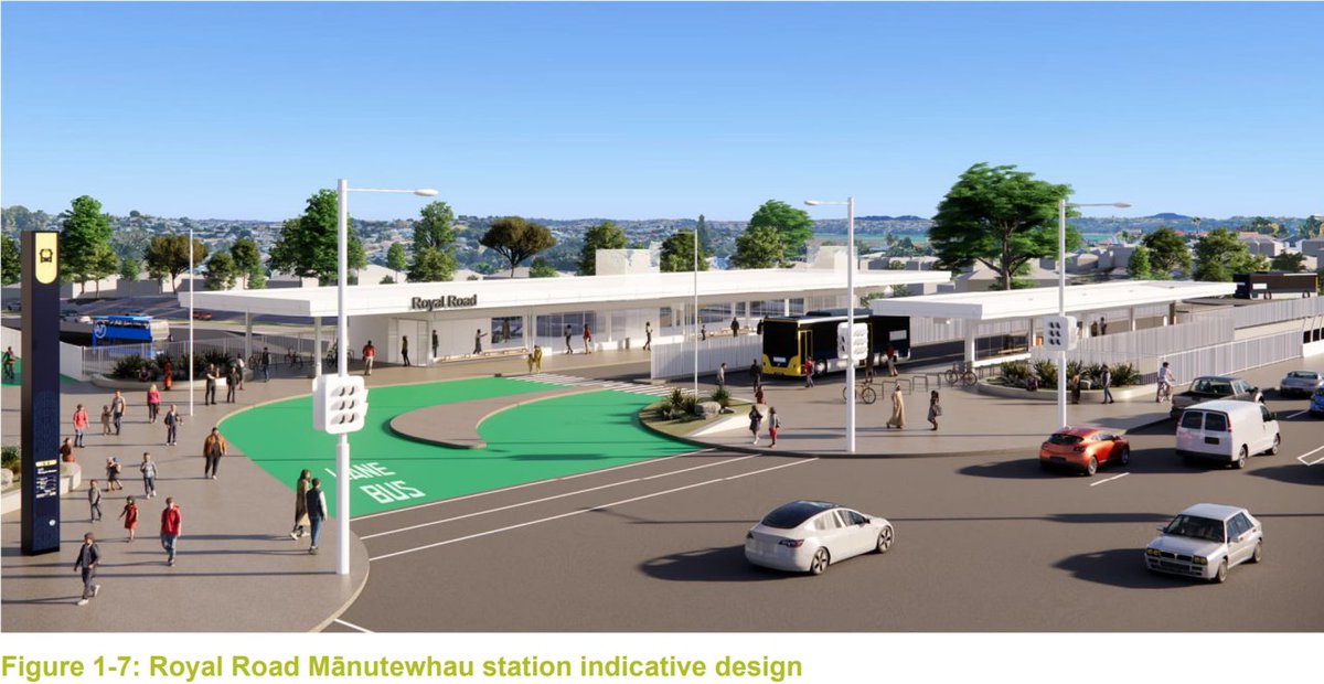 NZTransitBuzz's tweet image. #BusNews: As part of the Te Ara Hauāuru, the Northwest Rapid Transit Project fast track submission, NZTA has shared new renders of Brigham Creek Rarawaru station &amp;amp; Royal Road Mānutewhau station.

MORE: fasttrack.govt.nz/projects/north…