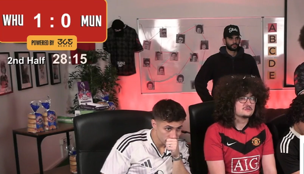 TouchlineX's tweet photo. 📸 - The Manchester United fan who hasn’t cut his hair looks sad and defeated as United need two goals in 15 minutes...

Otherwise, the wait for the haircut goes on.

He is SUFFERING, he looks SAD about it. https://t.co/81J7rTqxow