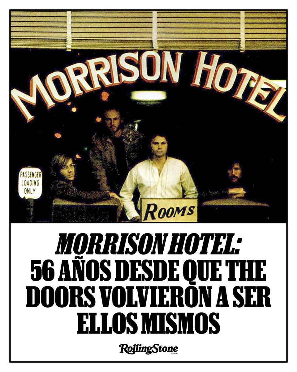 RollingStoneES's tweet photo. Hace 56 años, The Doors recuperaron su esencia con ‘Morrison Hotel’, un álbum que dejó atrás la sofisticación excesiva y volvió a sus raíces del blues y el hard rock para crear uno de los discos más influyentes de su carrera 🎶.
Lee la nota 👉
https://t.co/Bb8Kv6yUp1
#RSEE https://t.co/mvKYRUnaxT