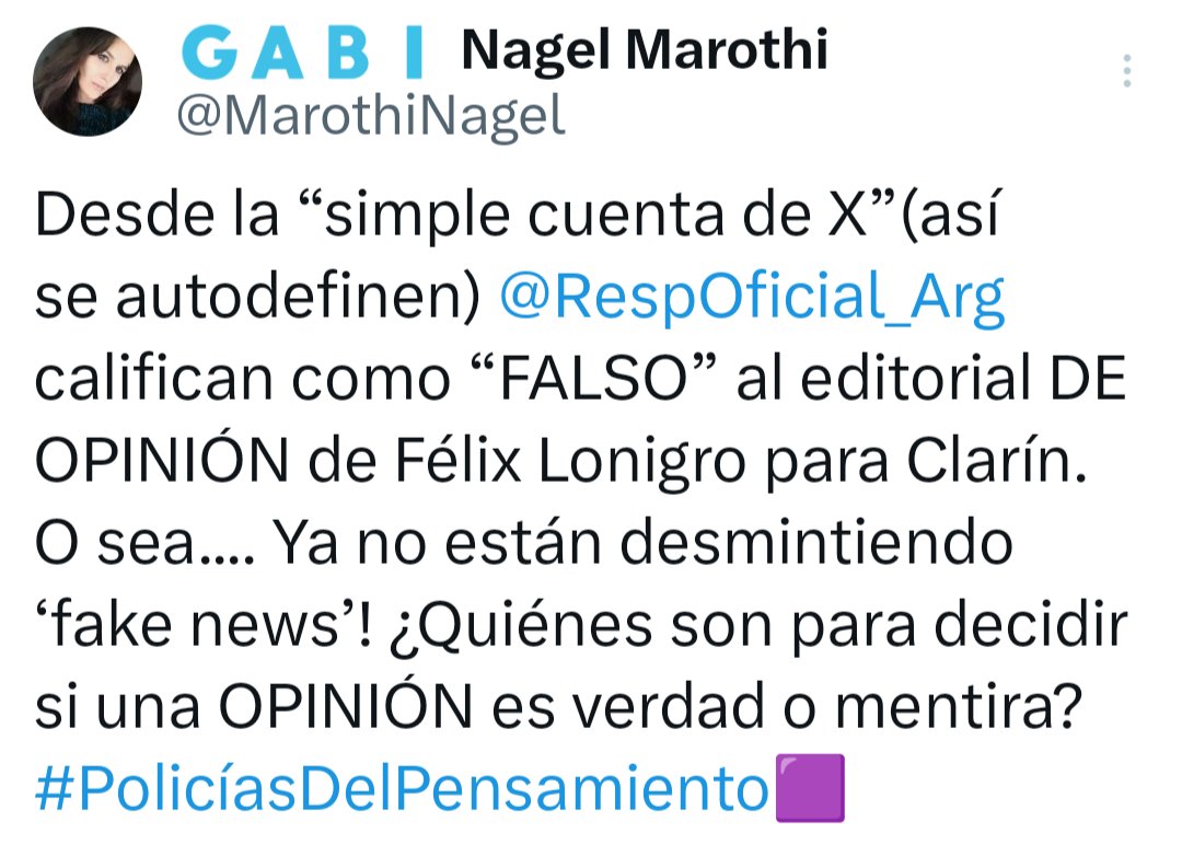 MarothiNagel's tweet photo. Denuncia ante la Oficina Anticorrupción contra Carreira, a cargo de la Oficina de @RespOficial_Arg, debido a que la misma realizó una velada amenaza de denuncia al constitucionalista Félix Lonigro y al diario Clarín, por una nota DE OPINIÓN.
#VLLK🟪 https://t.co/mvM6O2G5Ug https://t.co/XwuwlhVFiJ
