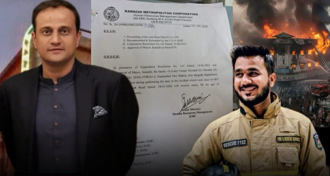Family of Firefighter #ShaheedFurqan to receive salary and all govt benefits till age 60, approved by Mayor Karachi under KMC Resolution #143.
<a href="/murtazawahab1/">Murtaza Wahab Siddiqui</a> 
#Karachi #KMC #gulplazafire #fire