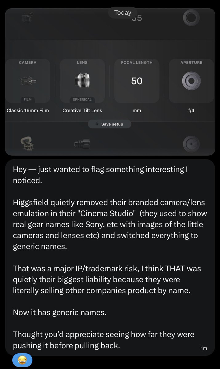 Cinema Studio gear labels