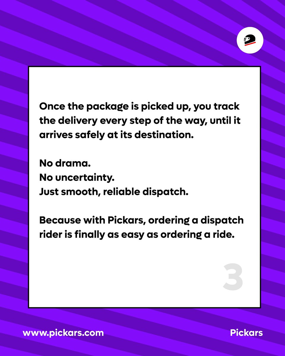 Pickars_app's tweet photo. Who says that as an entrepreneur, a purchaser or your are just sending items across town you have to deal with unreliable dispatch riders?

Pickars has the provision to make your deliveries smart, fast and safe.

 Coming Soon!!

#dispatchrider #dispatchridersinportharcourt https://t.co/EvLDK5DR34