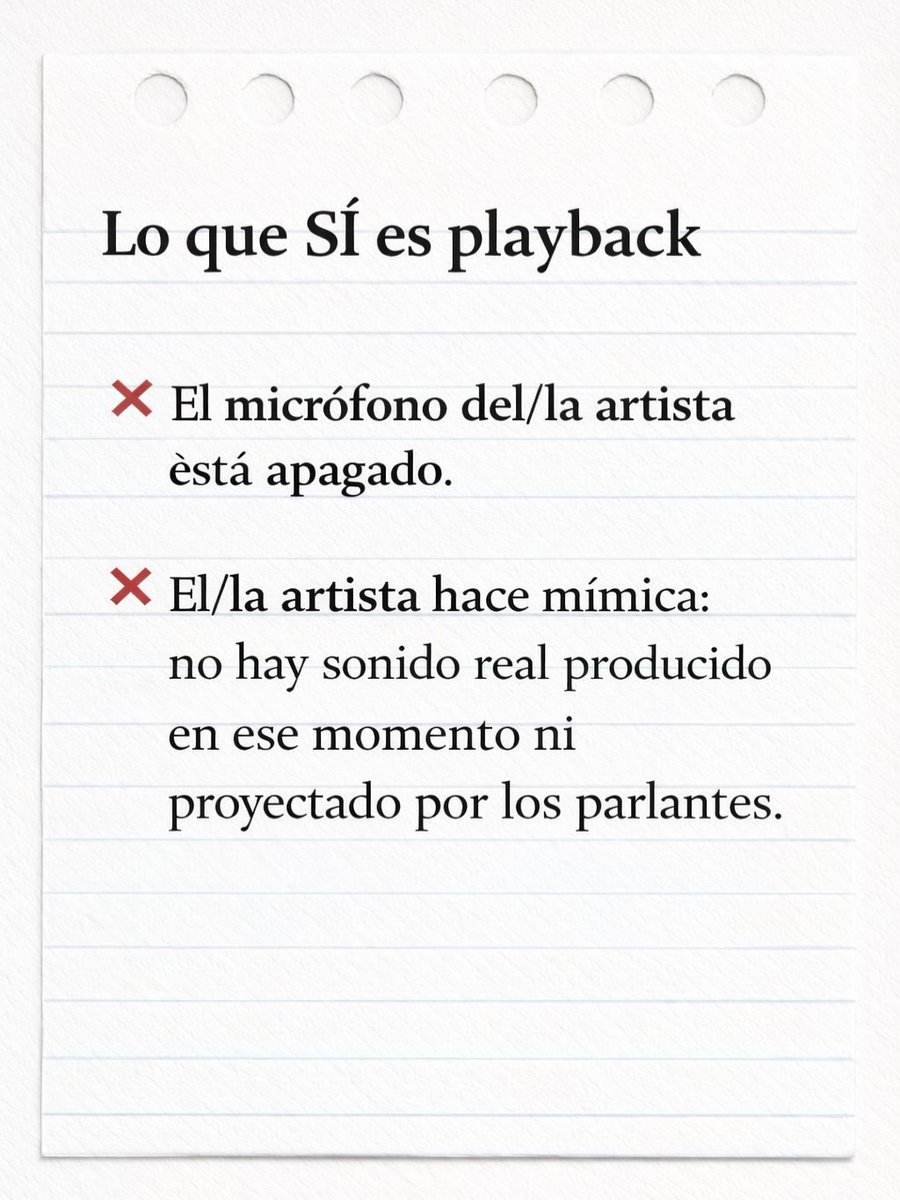 kkkk4nde's tweet photo. vi esto por ig y me pareció una increíble idea traerlo acá para que algunos aprendan sobre lo que es playback y lo que no. Naadaaa qcy investiguen antes de quedar como ridiculos al pedo 😝 https://t.co/LxKHYEDugx