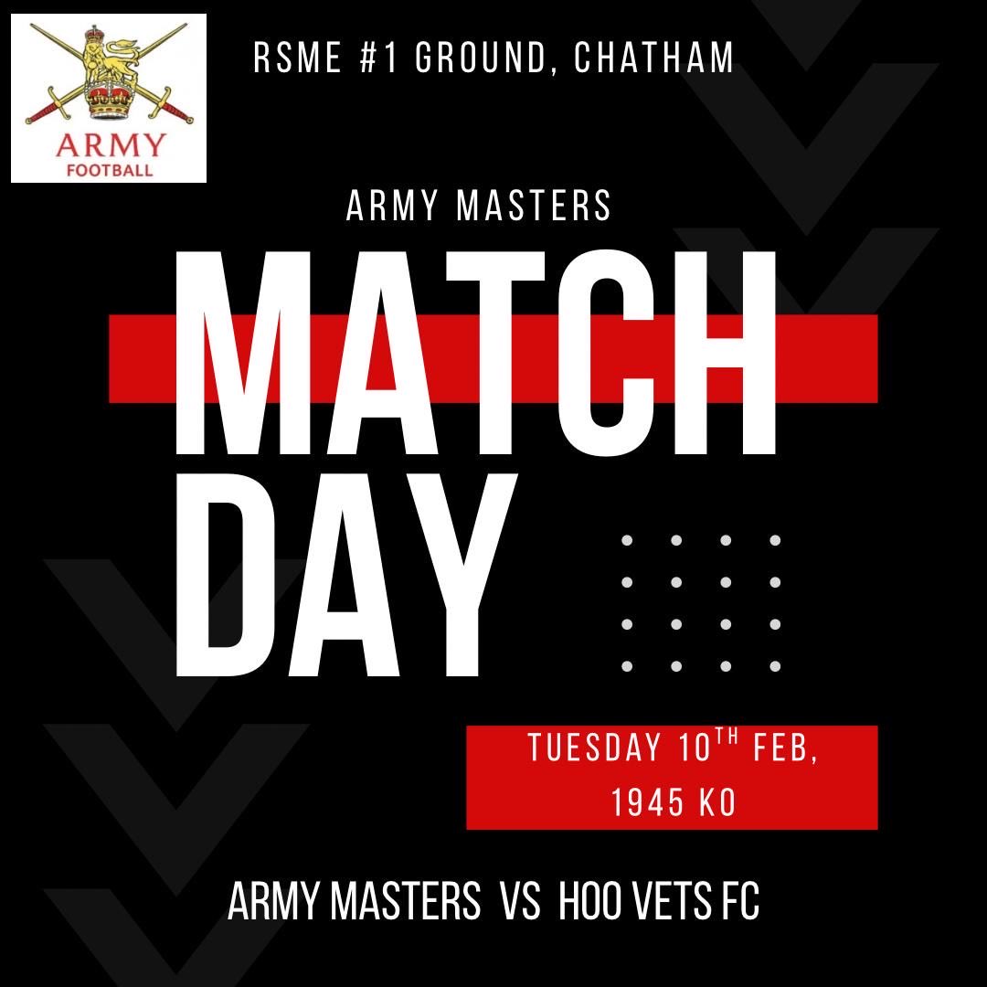Armyfa1888's tweet photo. MATCH DAY β½
Army Masters π Hoo Vets FC
π RSME #1 Ground, Chatham
π’ 19:45 KO
Letβs go πͺ
#ArmyMasters #MatchDay #ArmyFootball https://t.co/SaLxUSRys5