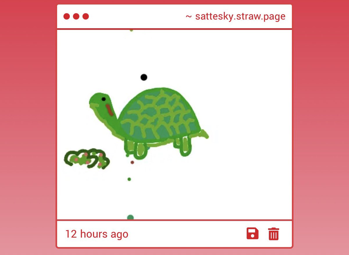 Oh wow, i haven’t sent out my straw page in a min, thanks for the turtle 🫶

sattesky.straw.page
