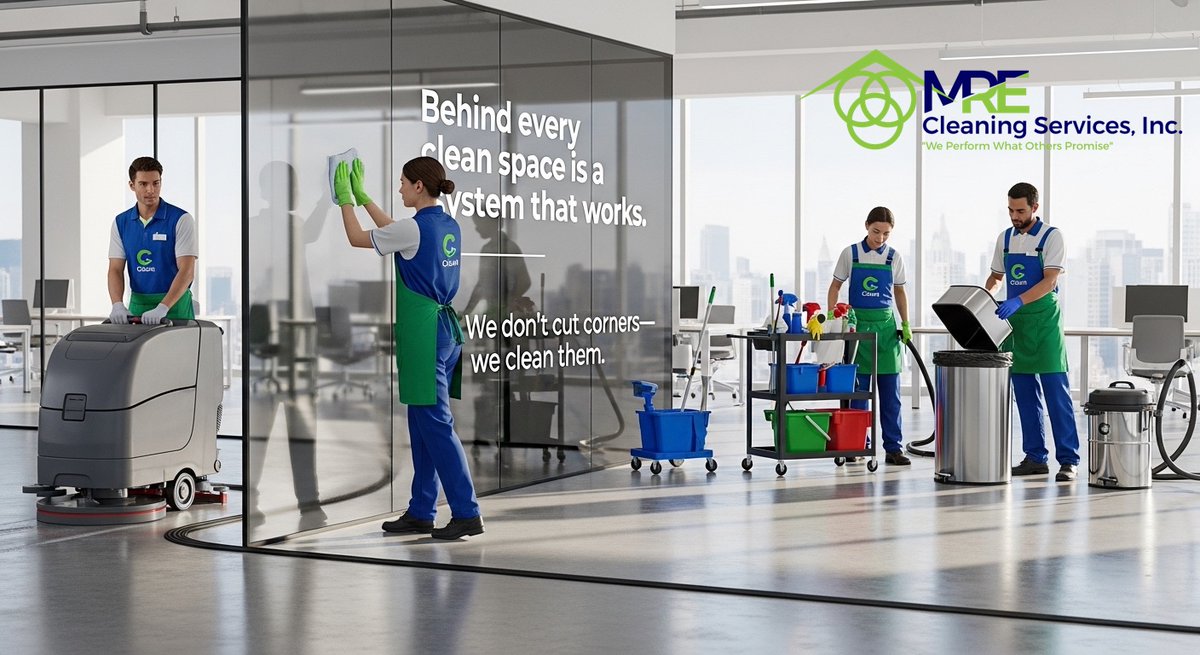 MREClean's tweet image. Behind every clean space is a system that works.
We don’t cut corners—we clean them.
#CommercialCleaning #QualityMatters