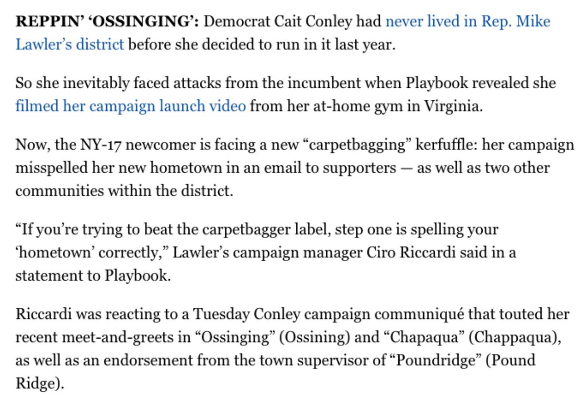 It's funny that <a href="/CaitforNewYork/">Cait Conley</a> makes a living from Homeland Security’s use of AI, but can’t use it to spell check and learn anything about the towns she wants to represent.