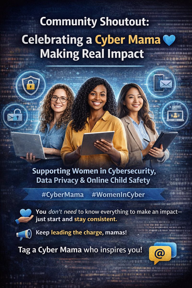 Chesca11's tweet photo. Today I’m spotlighting a Cyber Mama who inspires me: 
She’s educating families, advocating for safer digital spaces, and raising awareness about online risks—helping make the internet safer for children and parents alike. @Chescaglobal 
#CyberMama #WomenInCyber #OnlineChildSafety https://t.co/qnGYxlXKWm