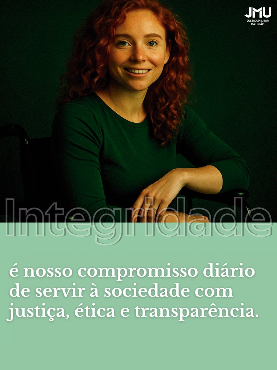 Servir à sociedade com justiça significa agir com retidão e transparência todos os dias, fortalecendo a confiança do cidadão em nossas instituições.

Construir um futuro mais justo é um dever coletivo que começa na conduta de cada um.

 #integridadeJMU