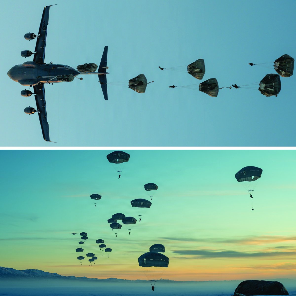 DeptofWar's tweet image. Hard jump. Cold winds. Joint force dominance.

@11thAirborneDiv soldiers took the Arctic airspace and made it theirs.