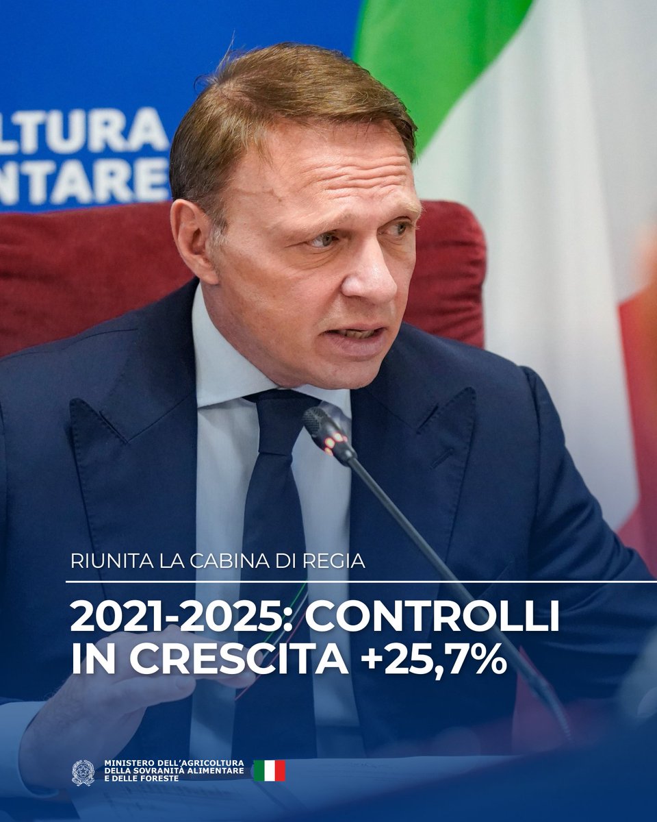 SocialMasaf's tweet photo. Si è riunita oggi al MASAF la Cabina di Regia sui controlli agroalimentari, confermando un modello basato su cooperazione tra le Autorità ed efficacia degli interventi a tutela del Made in Italy.

👉 Scorri il carosello per scoprire numeri, risultati e le novità del POC 2026. https://t.co/F6zytKLsAn