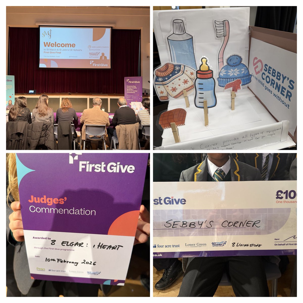 FirstGiveGK's tweet image. An amazing show  of passion, effort &amp;amp; joy from Y8s @SMSJ_London ! @FirstGiveUK #Final has been brilliant, with Y8 Livingstone winning £1000 for @Sebbys_Corner ! Thank you @JPFoundation &amp;amp; #JackLyonsCharity for supporting the programme! Cllrs @BarnetCouncil &amp;amp; Sade @HendonRotary