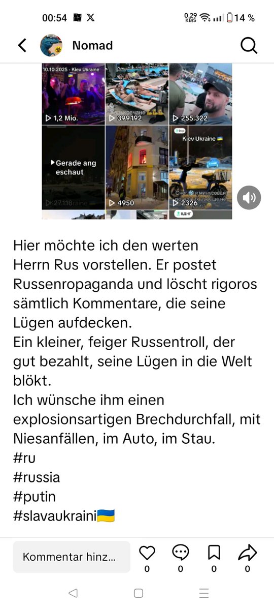 Hier der Russentroll 🇺🇦✌️