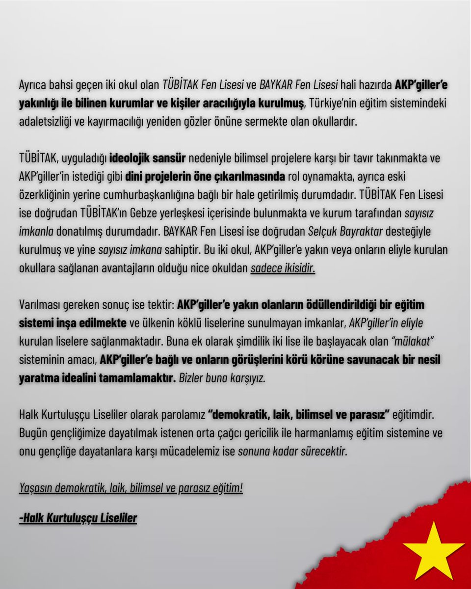 Liselerde Bilime Karşı Gerici Kuşatma!

Okullarımızın ideolojik birer kaleye dönüştürülmesine karşı Halk Kurtuluşçu Liseliler direniyor!