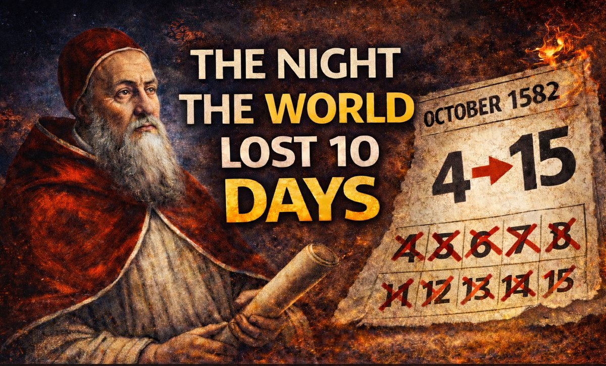 IBBXFACTS's tweet image. youtu.be/JNTKeerNGKA
The Night the World Lost 10 Days (True History) In 1582, something unbelievable happened in real history.
#History #GregorianCalendar #MissingDays #October1582 #Time #Calendar #TrueHistory #HistoricalFacts #ScienceHistory #JulianCalendar #PopeGregoryXIII