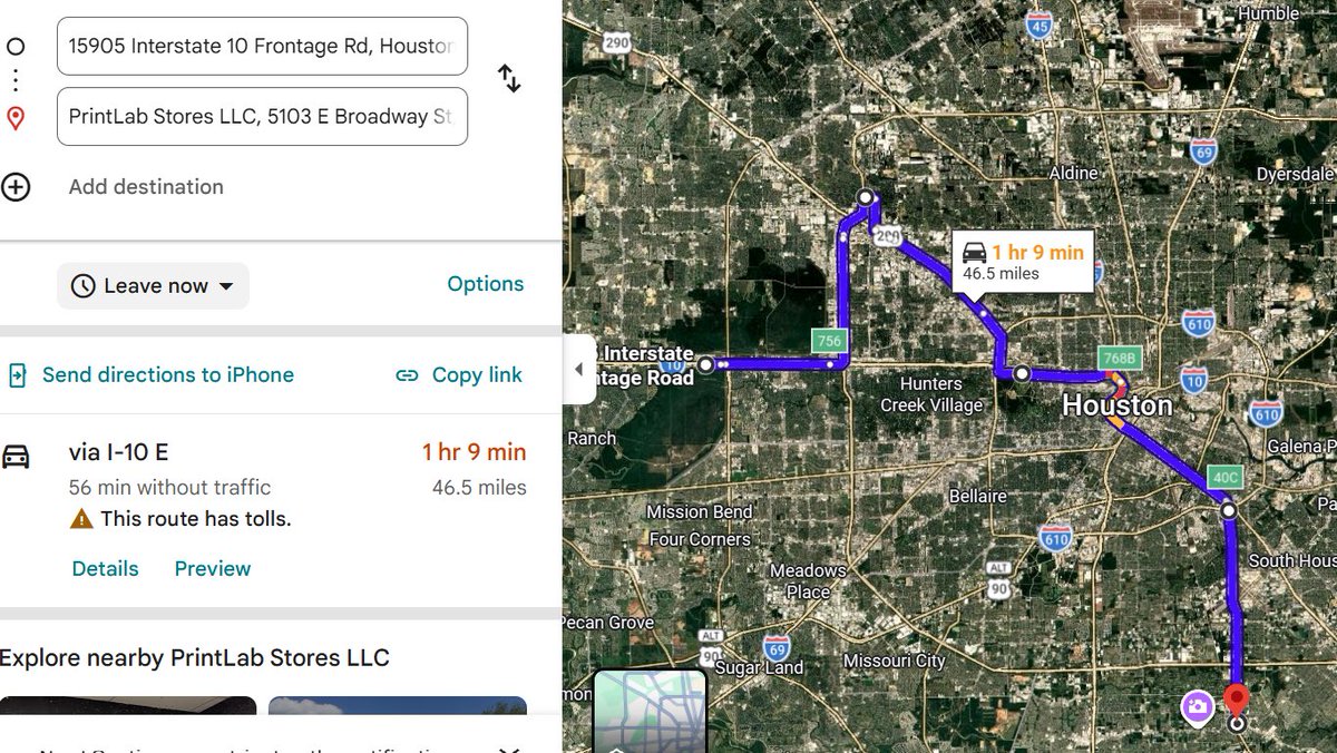 With Texas's new congressional map this 46.5 mile trip drives through 10 districts