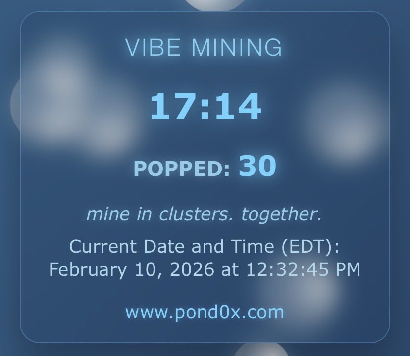 sip your juice and pop some bubbles while you mine. 

$PNDC / $WPOND / $PORK