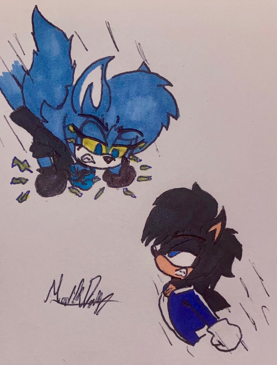 Art Request for <a href="/Miyoko_Marin/">🎶Miyoko Saiki🎶</a> 
Blueberry going against Luke
#SonicOC