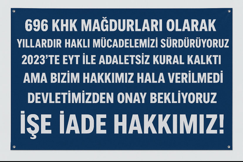 696 SAYILI KHK İLE ZORUNLU EMEKLİ EDİLEN KAMU İŞÇİLERİ İÇİN İŞE İADE MÜCADELESİ SÜRÜYOR! BİNLERCE MAĞDURUN SESİ OLALIM, YASAL DÜZENLEME ŞART. ÇALIŞMAK İSTEYEN İŞÇİYİ KENARA ATMAK ADALETSİZLİK <a href="/RTErdogan/">Recep Tayyip Erdoğan</a> #Veliaht