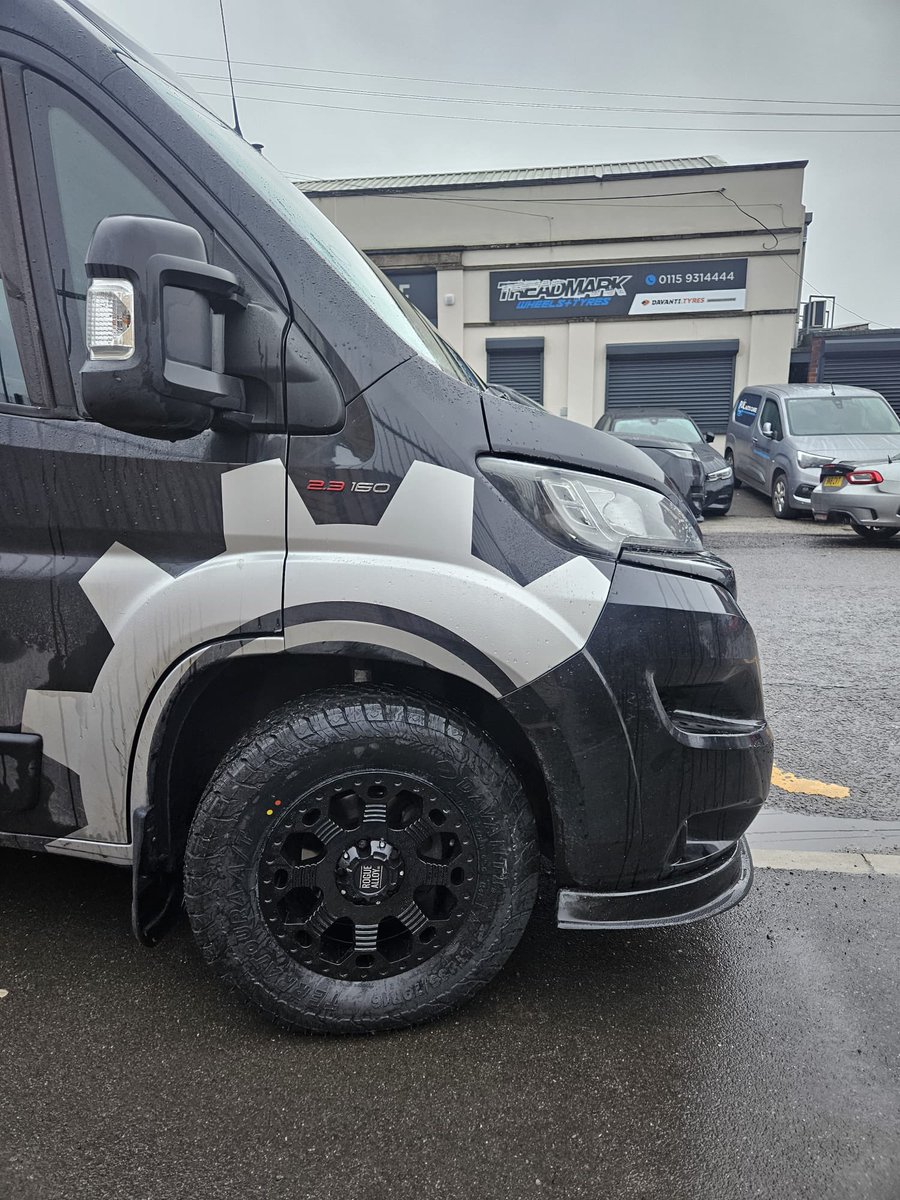 Treadmarkltd's tweet photo. Another van sorted with a proper upgrade. These monster alloys from Rogue Alloys have just been fitted and wrapped in @Davanti_Tyres, giving this build a tougher look and the grip to match.

#RogueAlloys #DavantiTyres #WheelUpgrade #VanBuild #TreadmarkWheelsAndTyres https://t.co/6AlESr1nrl