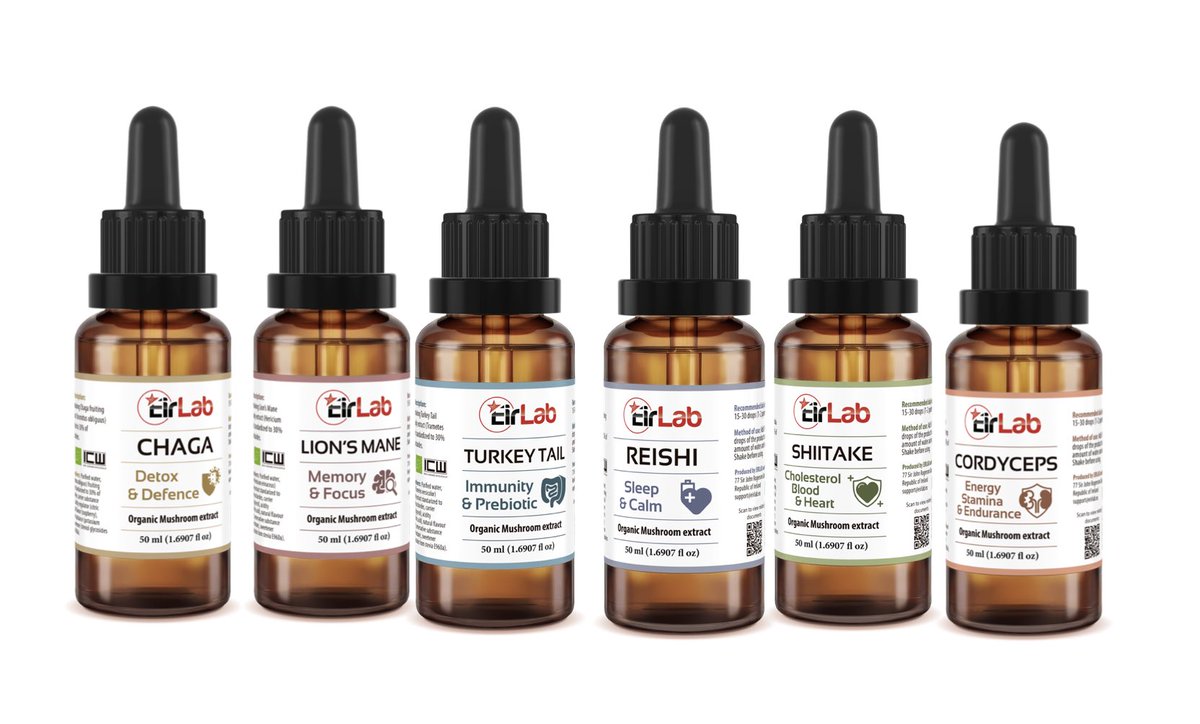 The new range of #EIRLAB Functional #Mushroom tinctures are produced in #Ireland using only organic ingredients. 

✅ Order online
uhemp.eu/product-catego…
