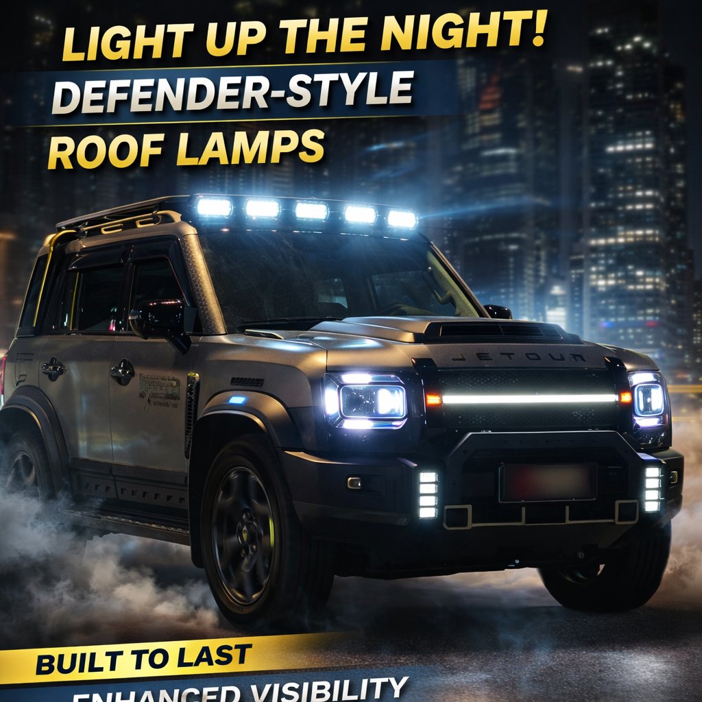 elsehemy22's tweet photo. Defender-Style Roof Spotlight &amp; Lamp for Jetour T2 Traveler.
Premium searchlight modification for an off-road aesthetic and visibility.

https://t.co/3agIA5YGrU

#DriveX_Chery_Parts #JetourT2 #OffRoad #RoofLights #CarModification https://t.co/BA3ZngeN00
