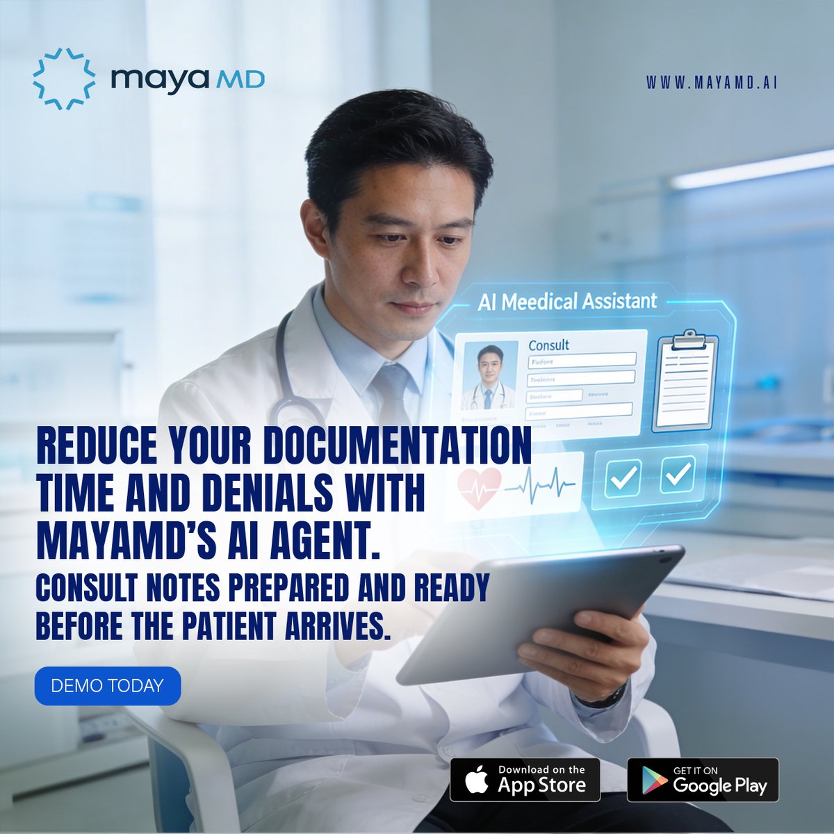 MayaMdai's tweet photo. Better patient data leads to better insight, understanding and outcomes. MayaMD’s AI Agent collects all the data you need for your consults pre-visit, saving you time. It includes MIPs oral &amp; mental health screening too. Book a demo today. #aihealthcare #digitalhealth https://t.co/PWqyAnXo3v