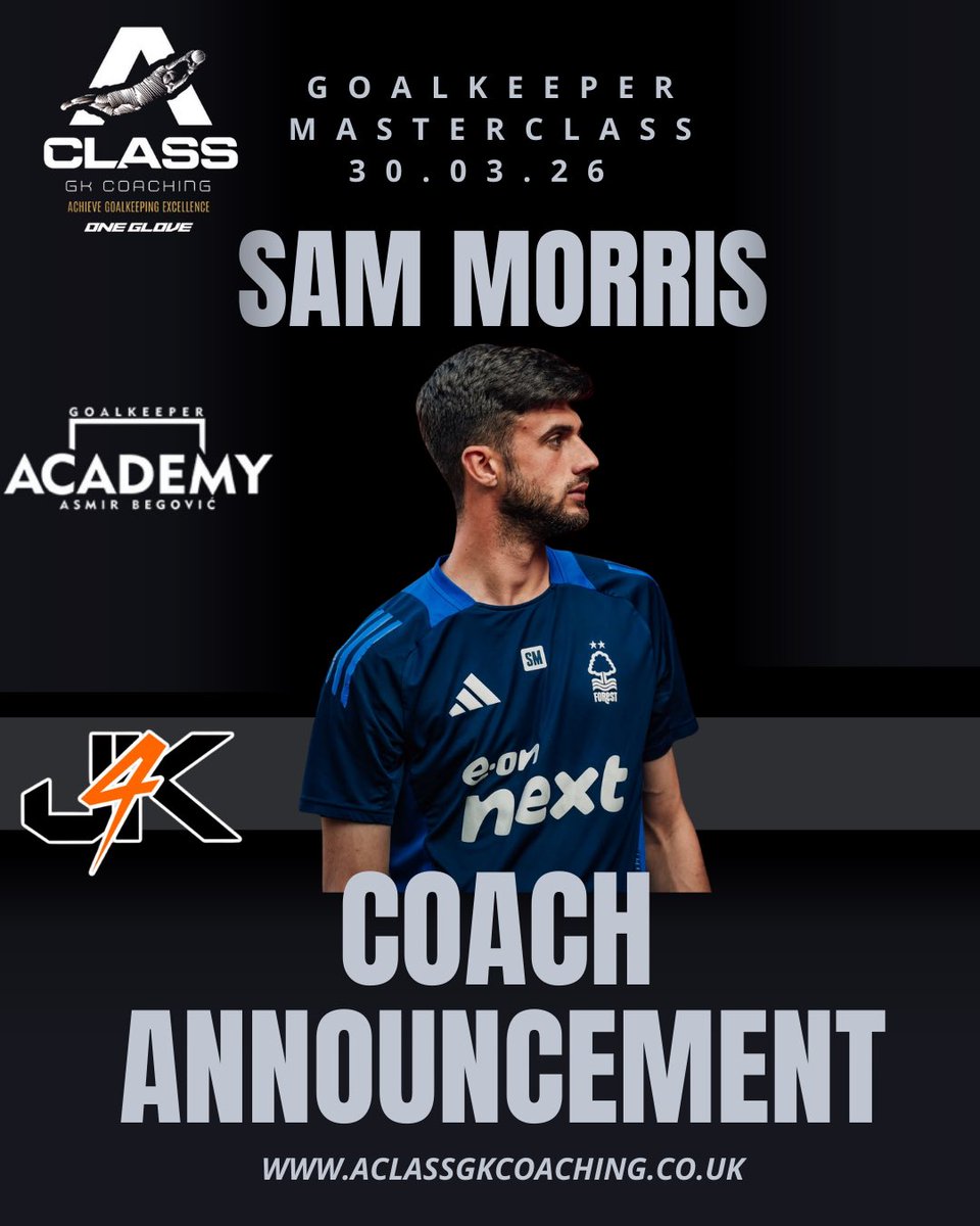 Goalkeeping Masterclass is over month away join us on 30.03.26 at Loughborough University 🧤

Register : aclassgkcoaching.co.uk