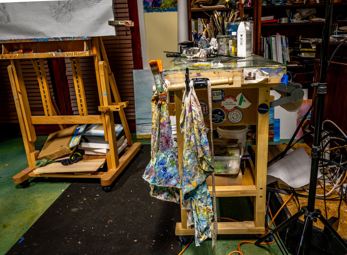 GSGalleries's tweet photo. A clean idea enters the studio, then the work begins. Clay everywhere, tools scattered, hands working faster than the mind can keep up. 

This is where mistakes teach me. This is where beauty is born from the mess.

Art isn't made in pristine rooms. 

Photography: David Surks https://t.co/fifPrRRPu2