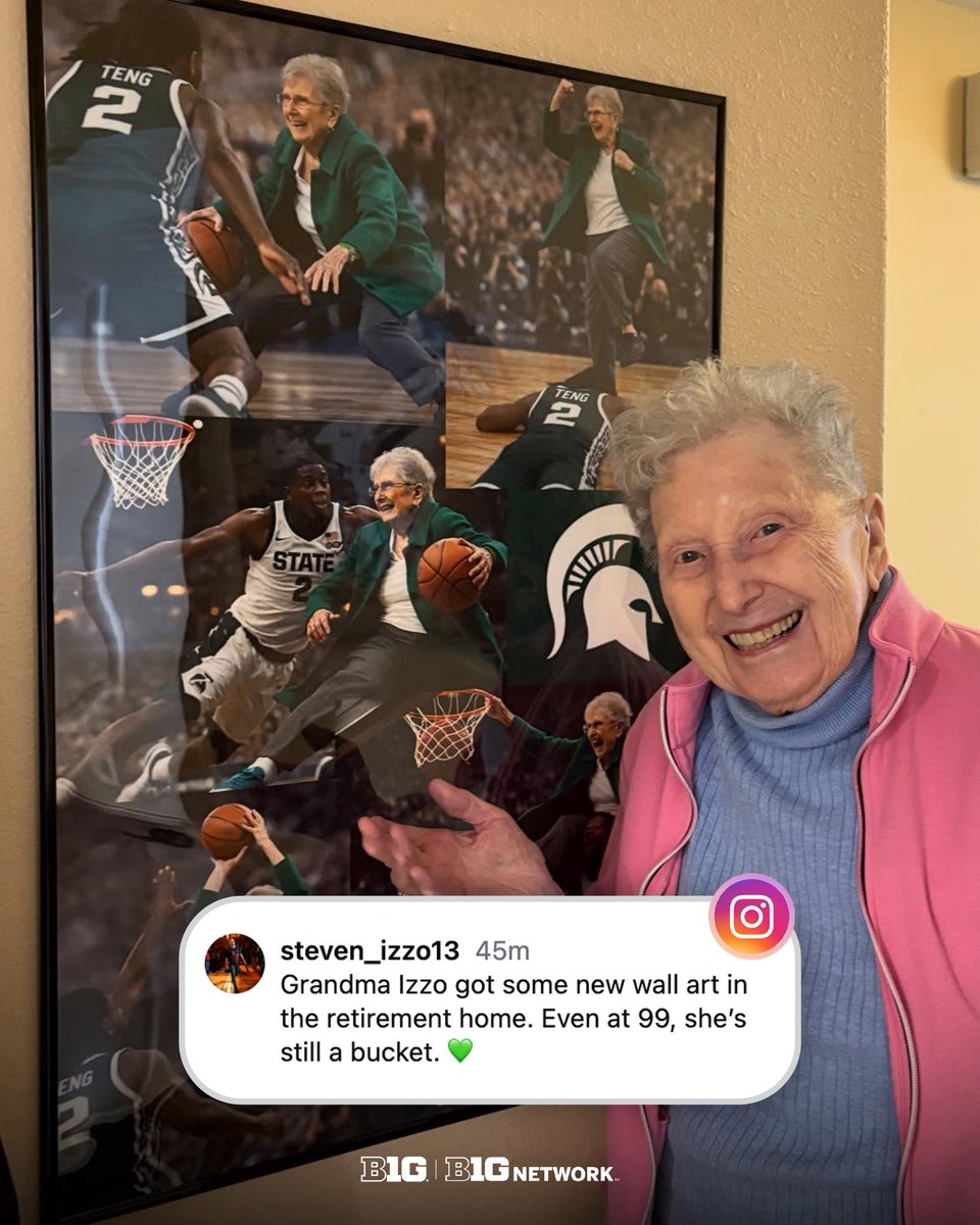 Tom Izzo’s mom Dorothy has added some new wall decor 🤣