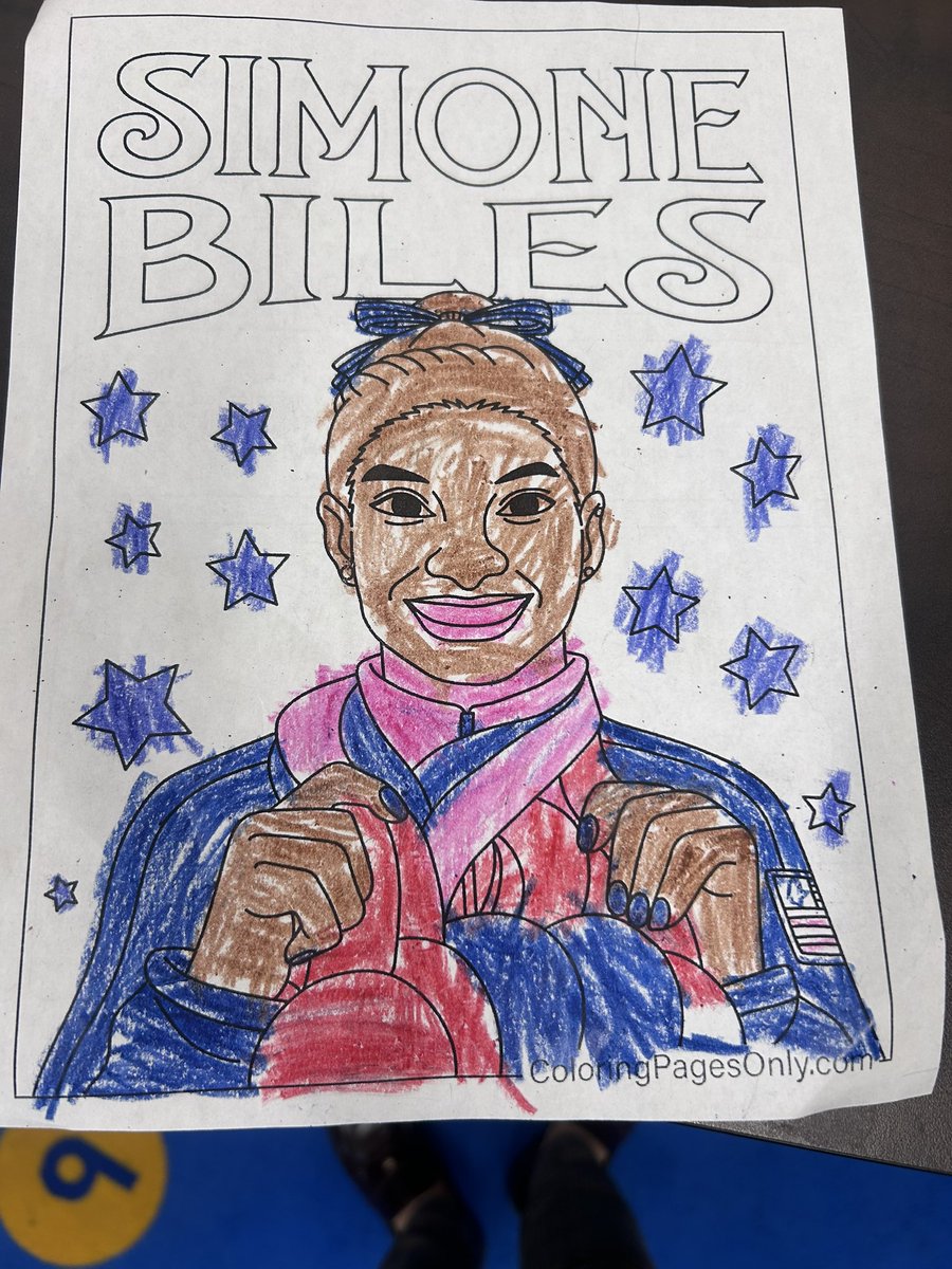 MrsUsKinderCrew's tweet photo. Celebrating Black History Month with Simone Biles…the champion of all things!  🤸🏾💪🏾 https://t.co/Im8yZ6029r