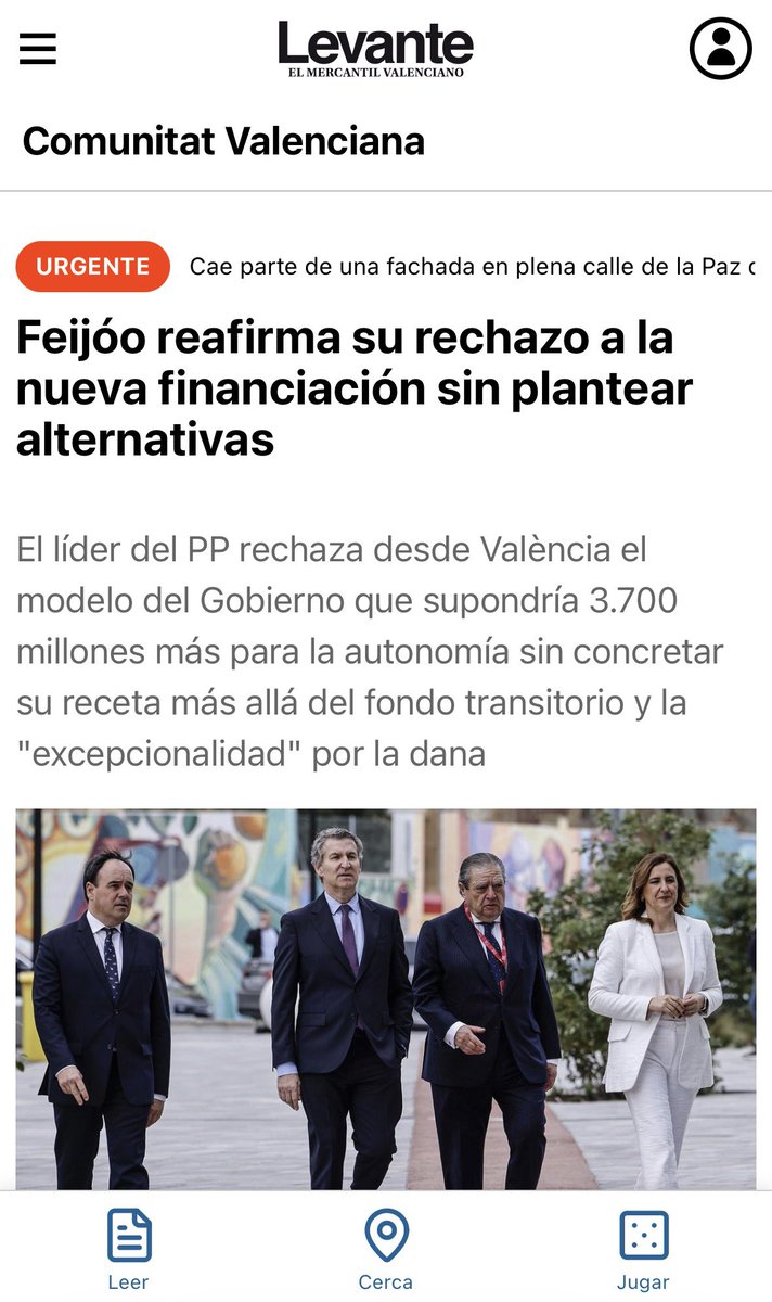 Feijóo se va de València igual que llegó: con excusas para bloquear un modelo de financiación que, por fin, es justo con la Comunitat Valenciana y sin ofrecer ninguna alternativa.

Mientras, Pérez Llorca aplaude mucho y defiende poco a los valencianos.

📰levante-emv.com/comunitat-vale…