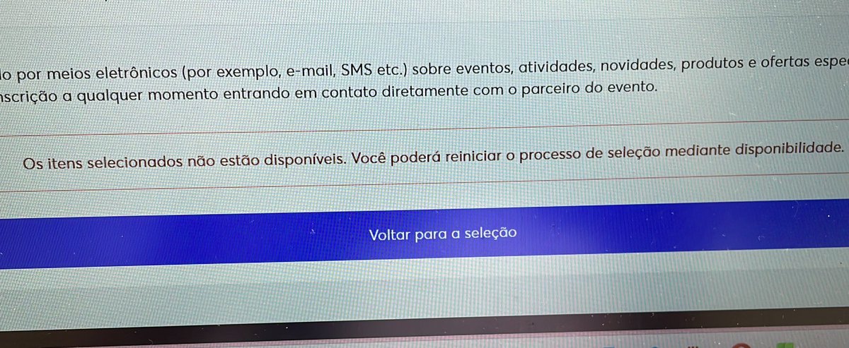hsxc0py's tweet photo. não ter reserva de ingresso é absurdo, eu seleciono e na hora de pagar aparece INDISPONÍVEL e quando volto já tá todos os ingressos esgotados https://t.co/ChWftzBlok
