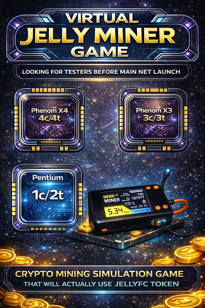 🚀 Jelly Miner Game – Testers Wanted 🐙

We’re building Jelly Miner, a crypto mining simulation game where you upgrade virtual miners, manage power, and compete in a growing in-game economy.

The game will utilize the JellyFC token, tying gameplay progression directly into the