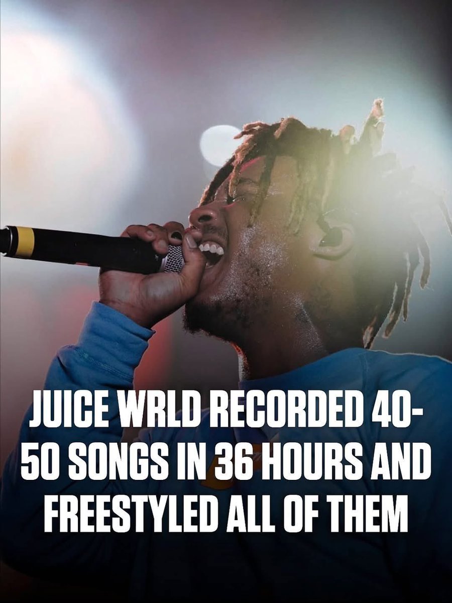 LGBeasty_'s tweet photo. Juice WRLD recorded 40-50 songs in 36 hours and freestyled all of them 🤯🔥 https://t.co/FMOm2Gg7hB