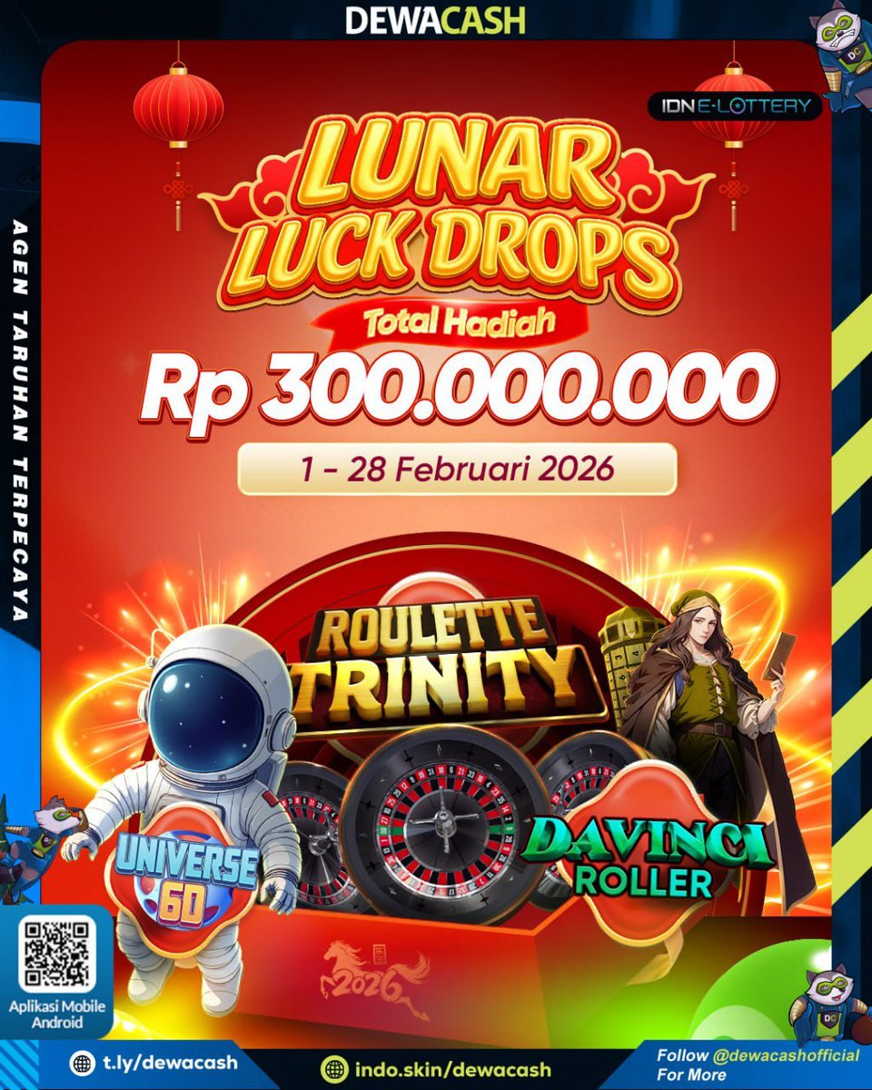 dewacash_office's tweet photo. Siap gaskeun Lunar Luck Drops 🧧✨

Semakin sering main, semakin besar peluang cuan 💰
Jangan lewatkan event spesial Imlek ini, hoki lagi tebal-tebalnya 🐉🔥

👉 Login sekarang &amp; buktikan keberuntunganmu! https://t.co/DJVlGGMJuF