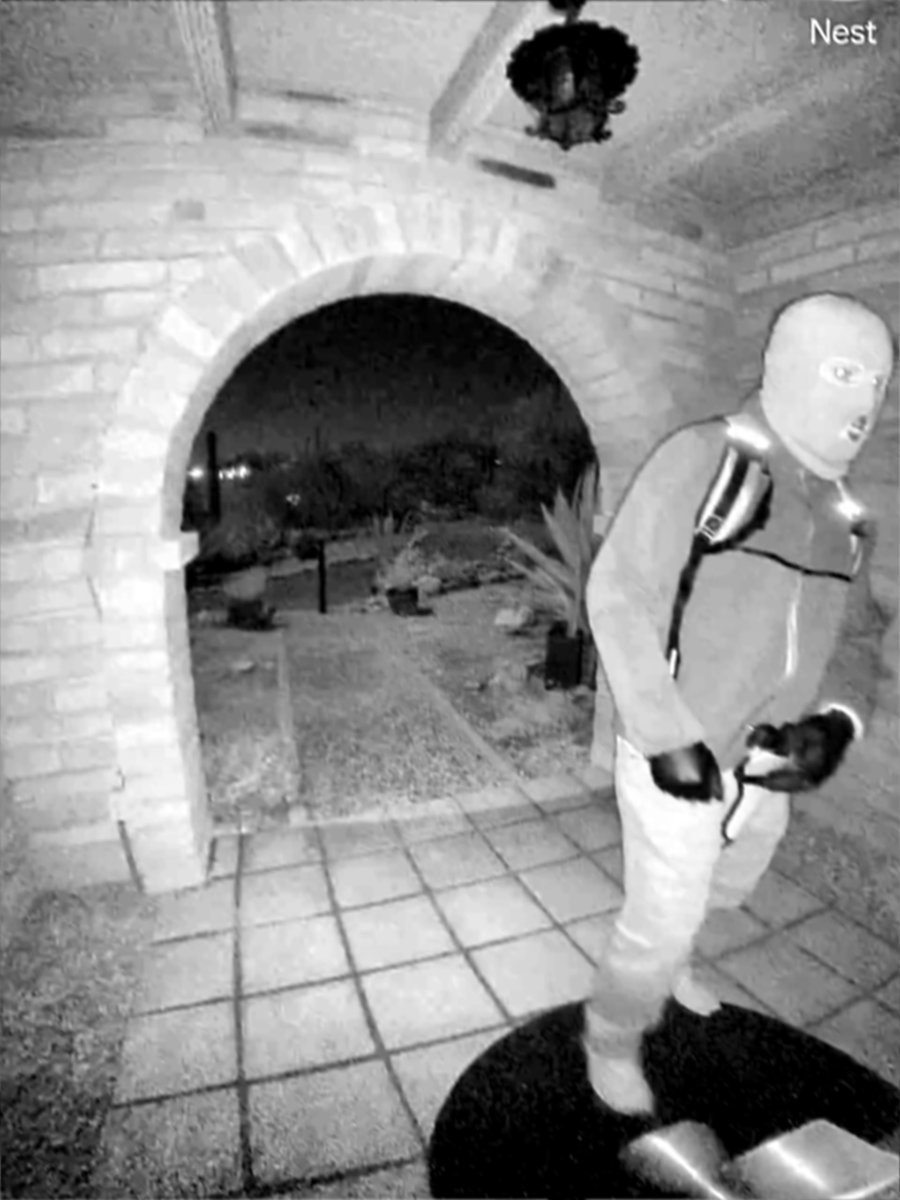 CStewartNews's tweet photo. #BREAKING The Pima County Sheriff just released pictures of a potential suspect at Nancy Guthrie's camera the morning that she went missing. Sheriff says these images weren't accessible until now. @LawCrimeNetwork https://t.co/1SMoRKDTnw