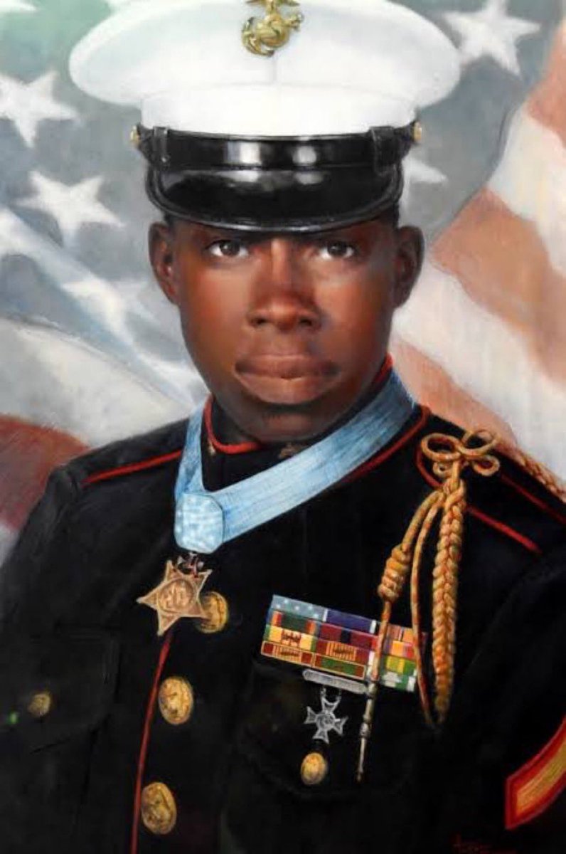 MilitaryCooI's tweet photo. For conspicuous gallantry and intrepidity at the risk of his life above and beyond the call of duty, Private First Class. Johnson served as a reconnaissance scout with Company A during Operation Rock. While manning an observation post on Hill 146, his patrol was attacked by a platoon-size enemy force. When a grenade landed in his fighting hole, Private First Class Johnson shouted a warning and threw himself on it, absorbing the blast and sacrificing his life to save a fellow Marine. His heroic actions prevented enemy advancement and reflect the highest traditions of the Marine Corps and U.S. Naval Service.