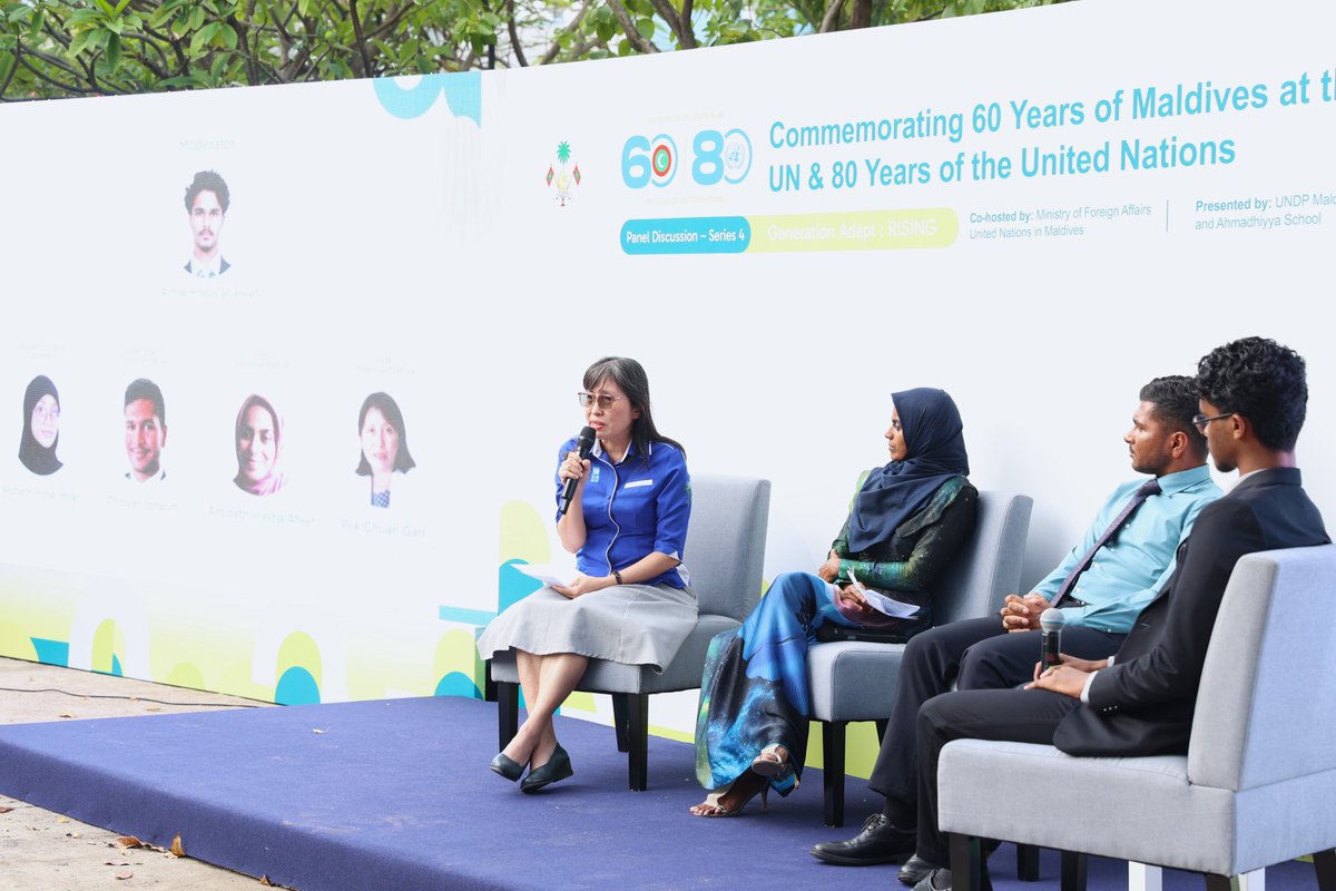The Ministry, in partnership with <a href="/UNMaldives/">UN in the Maldives</a>, hosted the last panel discussion in the #MV60_UN80 series,

The discussion entitled "Generation Adapt: Rising" highlighted the important role of youth in building an intergenerational system to tackle the issue of climate change.
