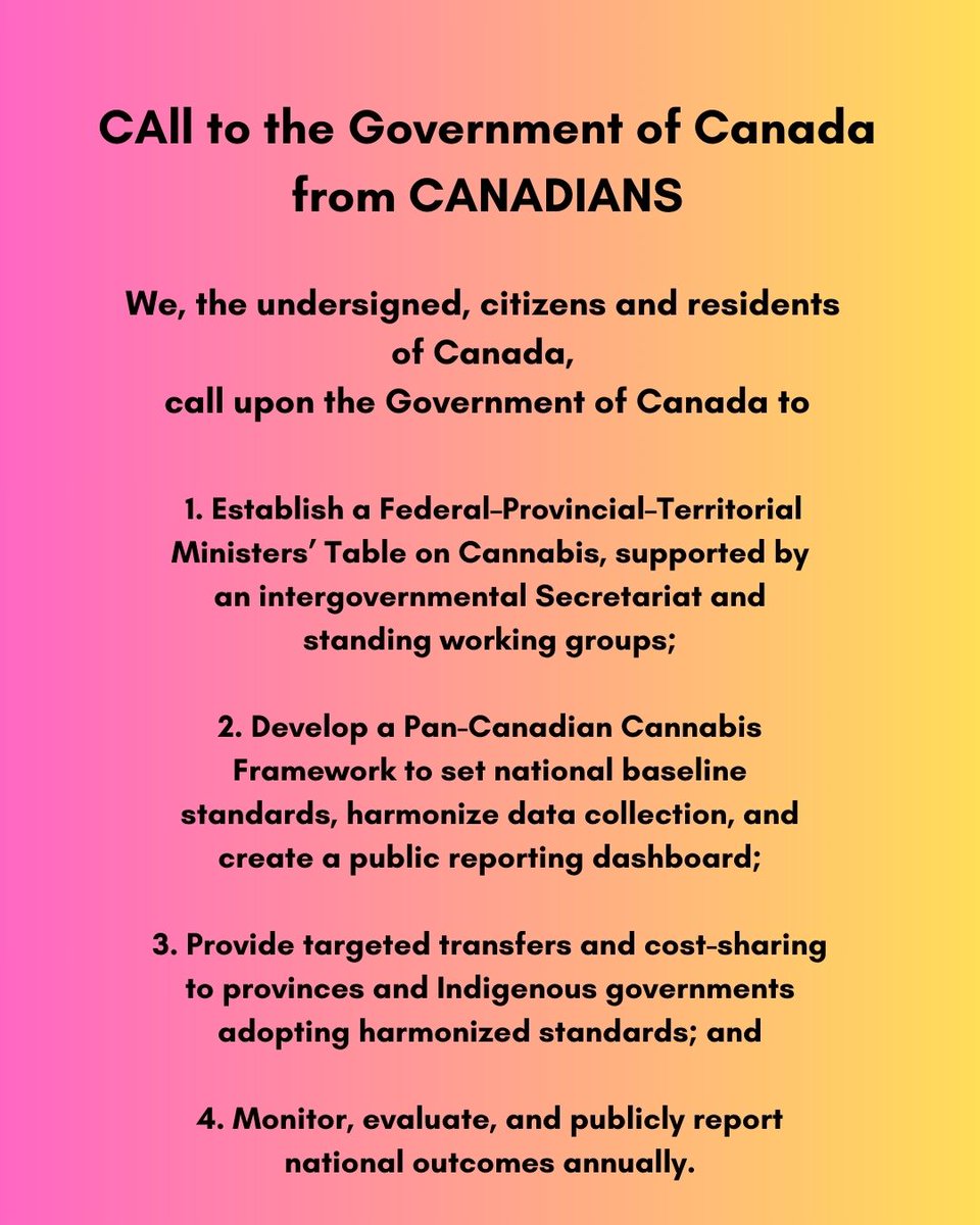 CWICsters's tweet photo. Canadians your signature matters! Sign Petition E6874 calling for federal leadership and coordinated Pan Canadian approach for CANNABIS policy.  https://t.co/IUji4fndAZ https://t.co/GYVO7YGsAd