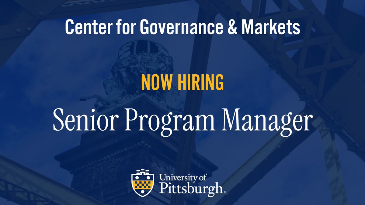 Center for Governance and Markets | Pitt tweet media