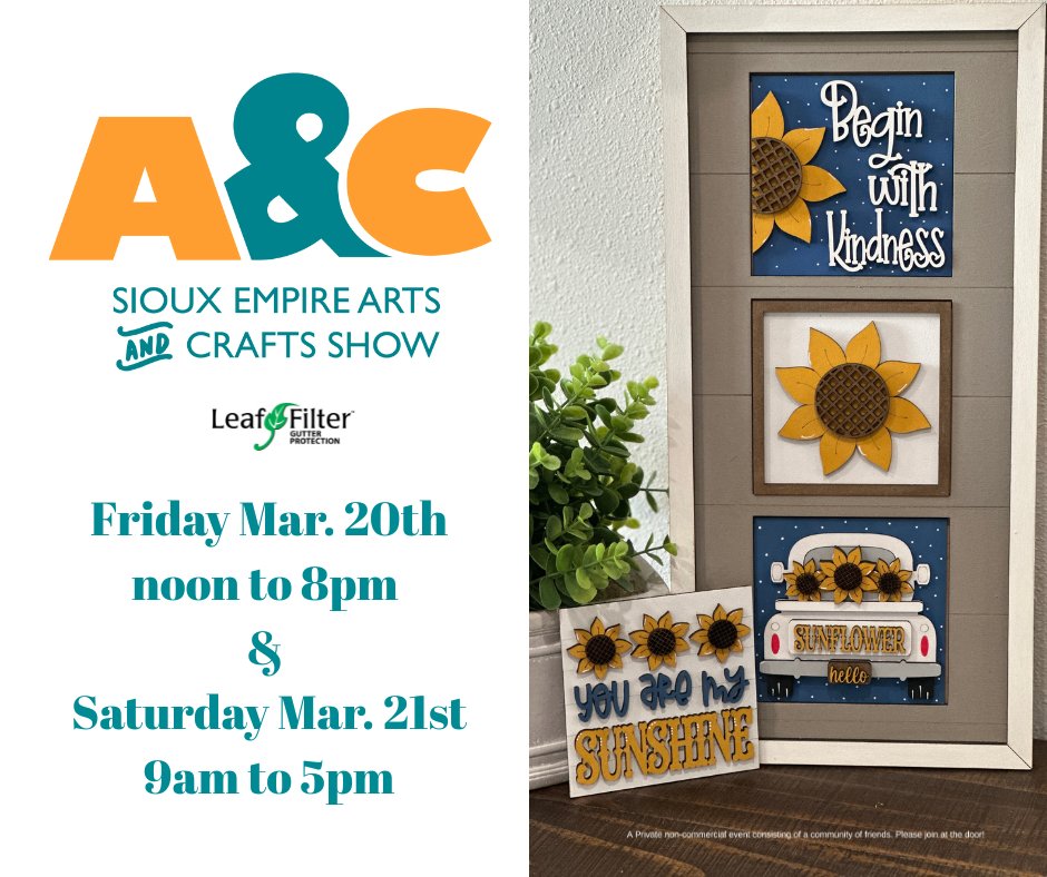 🎨 Spring Sioux Empire Arts &amp; Crafts Show is coming! Kick off spring with two days of shopping, creativity, and handcrafted talent from across the Midwest!
Support local makers, find unique gifts, and enjoy a vibrant spring shopping experience!